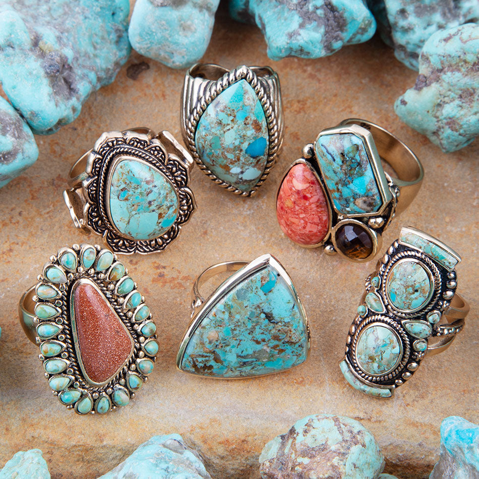 Sedona Turquoise Goldstone Statement Ring