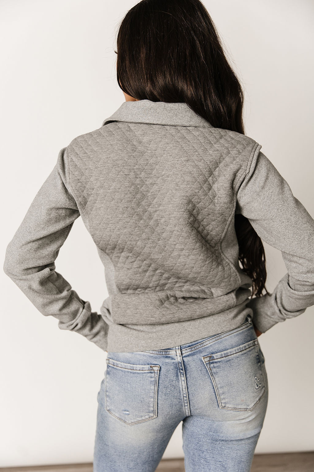 Ampersand Avenue Quilted HalfZip - Charcoal