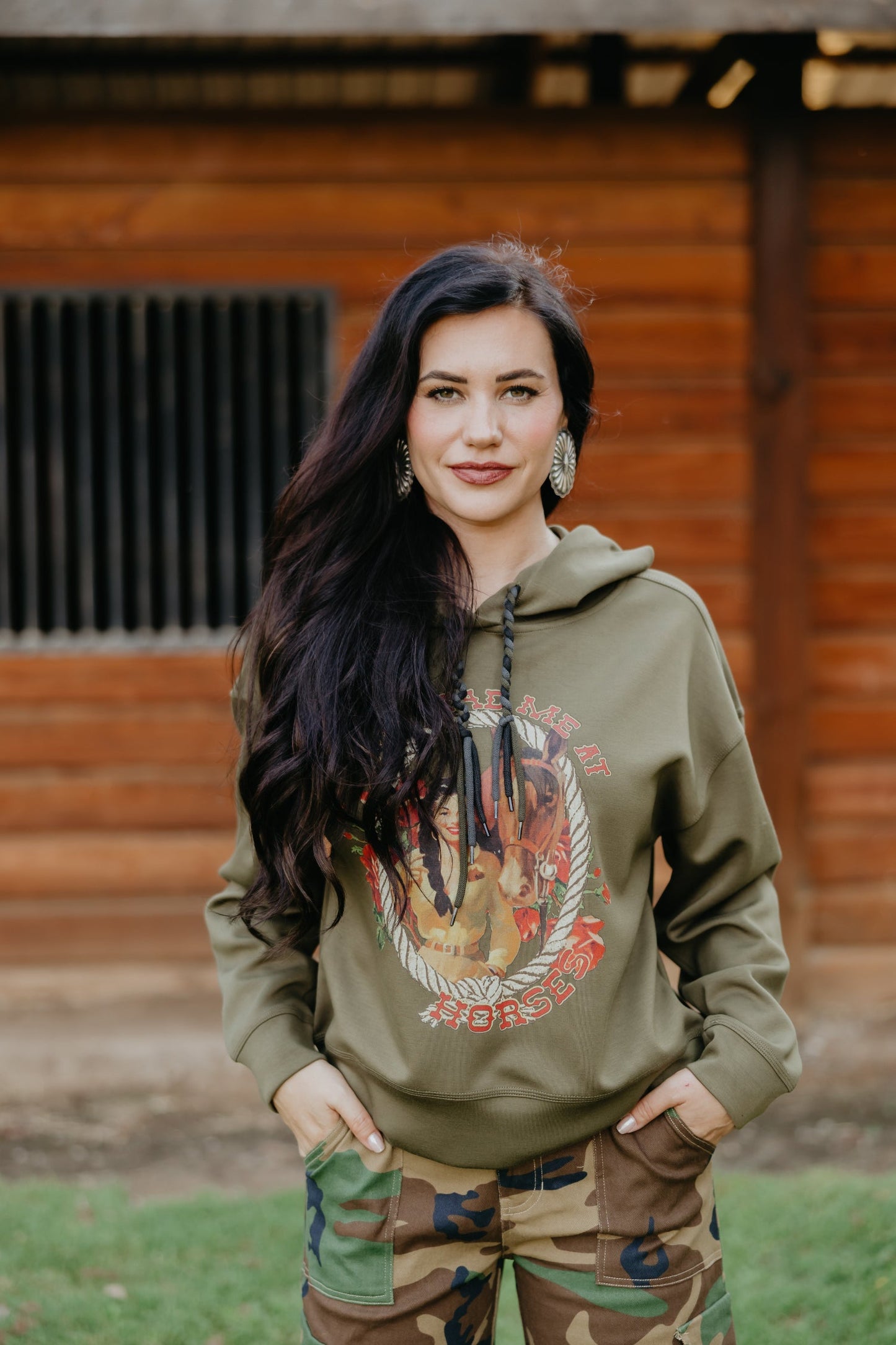 Rodeo Quincy Had Me At Horses Hoodie Small or XL