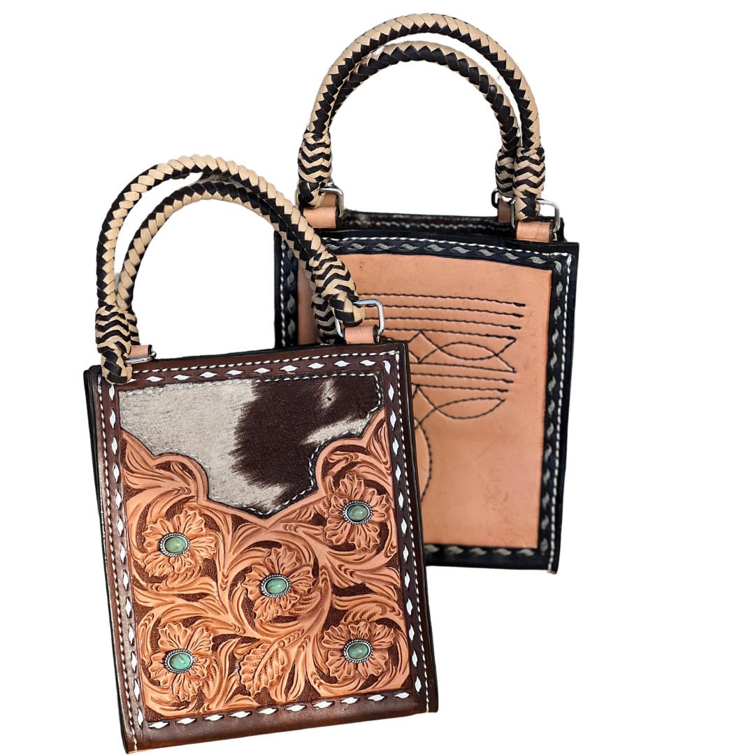 Alamo Saddlery Card Handbag- Turquoise Stone