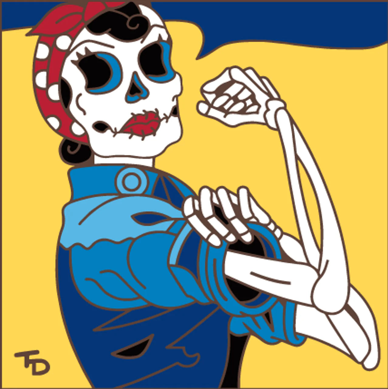 Day of the Dead Rosie the Riveter Tile