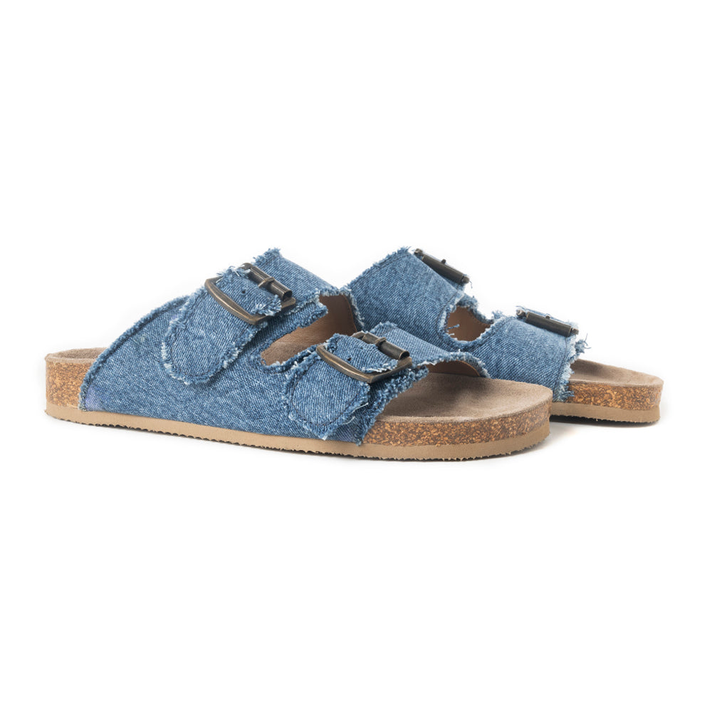 Myra Blue Ridge Denim Sandals in Dusty Indigo