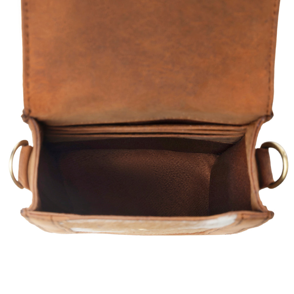 Myra Lasso Lane Hairon Leather Bag in Chestnut Hide