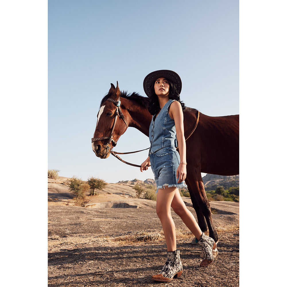Myra West Street Western Hand-Tooled Booties