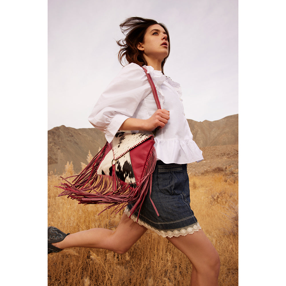 Myra Letterstone Trail Fringe Leather & Hairon Bag