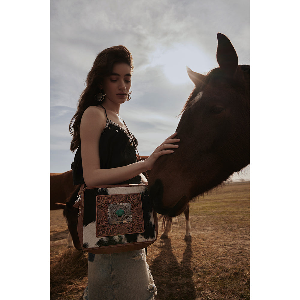 Myra Mirage Trail Hand-Tooled Leather Bag