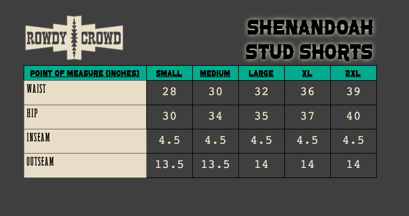 BLACK- Shenandoah Stud Shorts