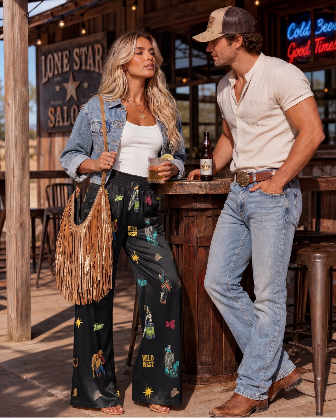Sample Sale Ready to Ship The Last Roundup Wide Leg Pants size SMALL