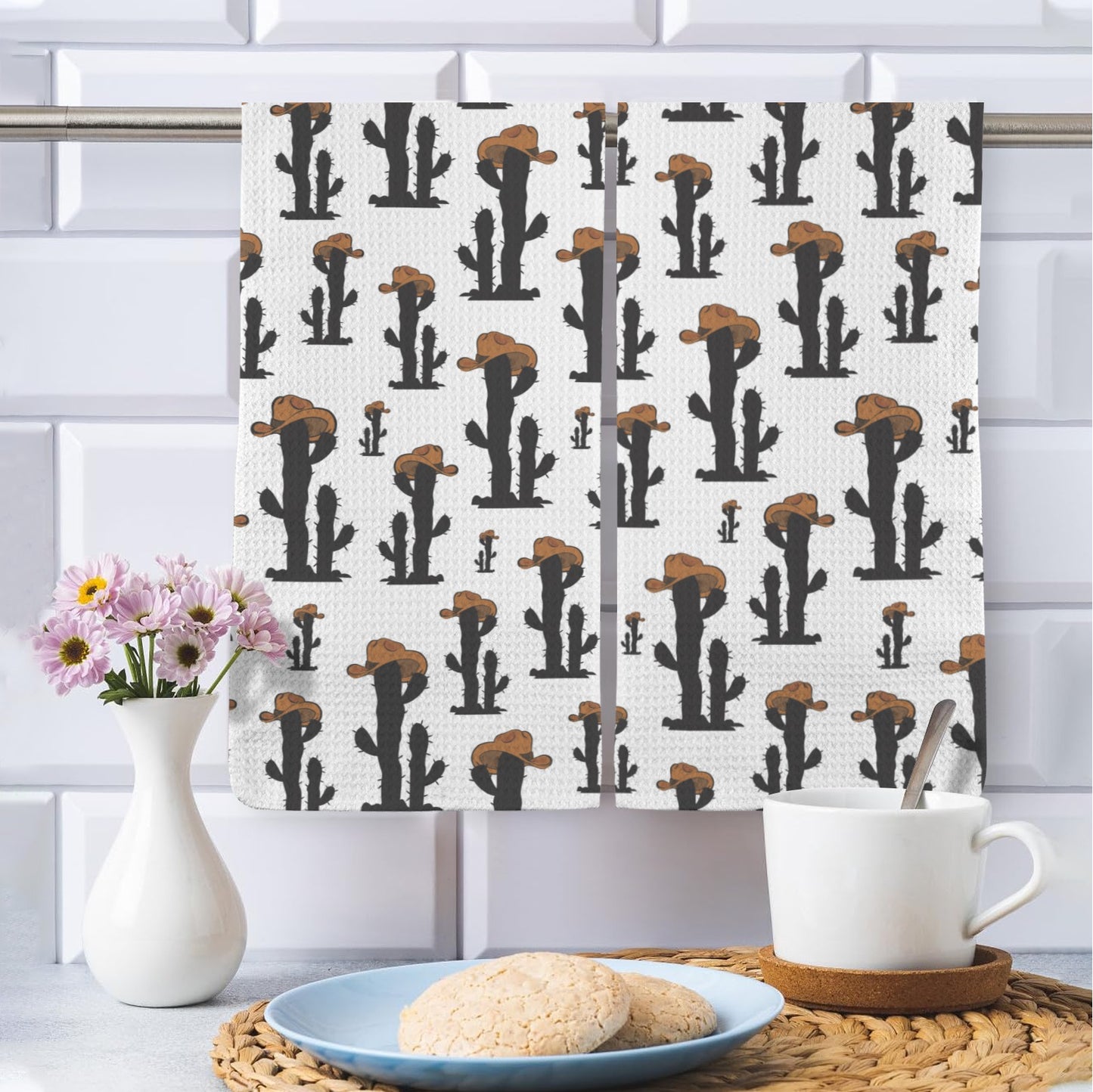 Cowboy Cactus Set of 2 Kitchen Dish Towels Made in America