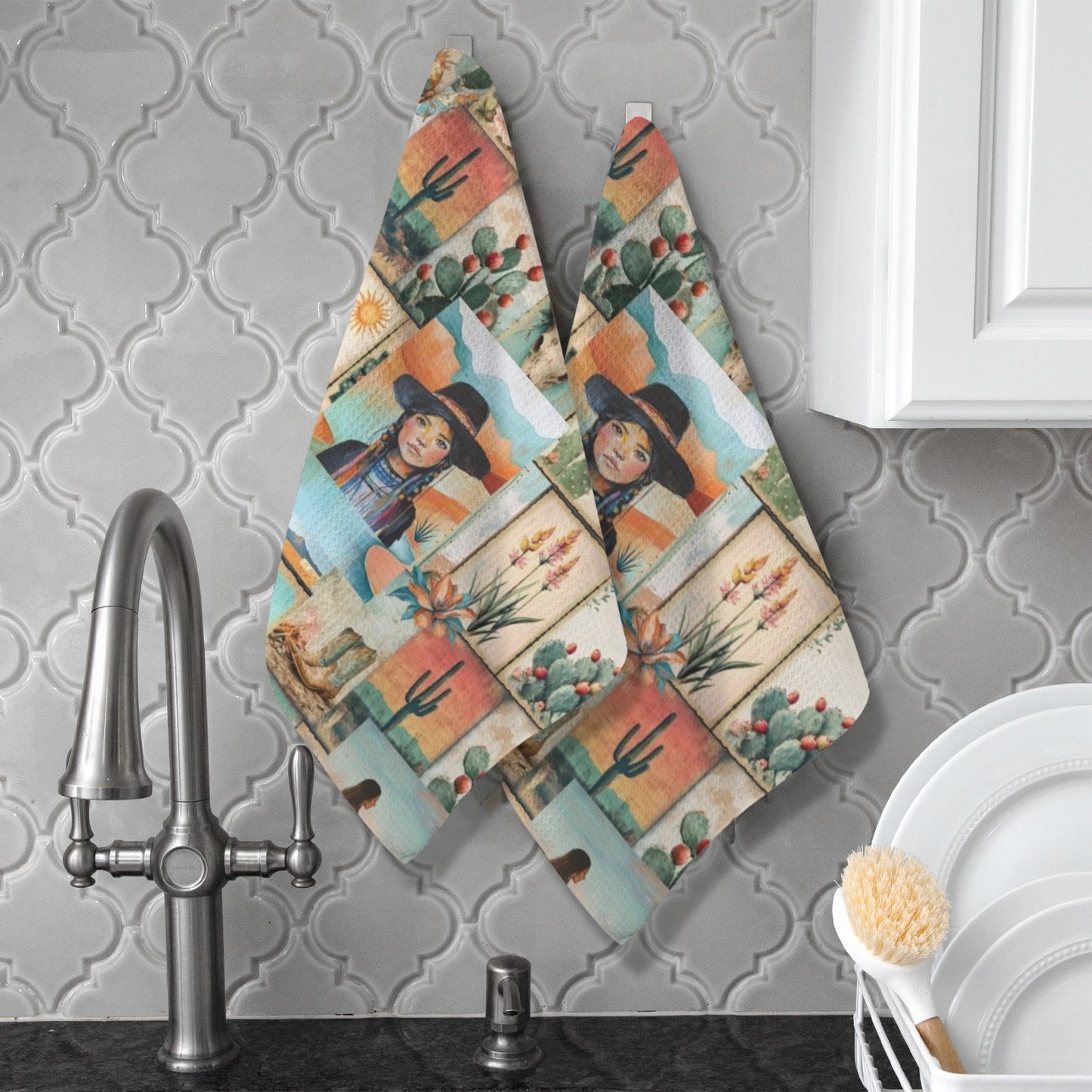 Colores de Mexico Pictures of the Southwest Set of 2 Dish Towels Made in America