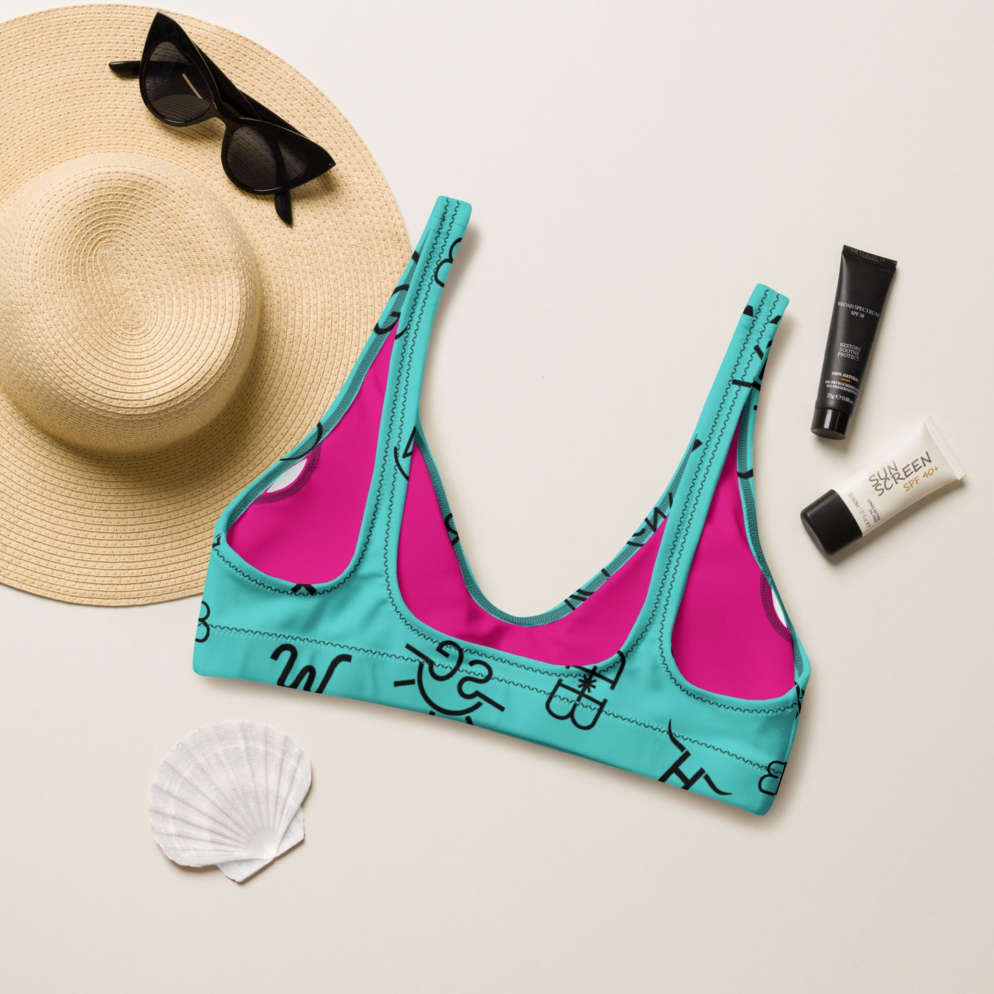 Yeehaw Turquoise Brands Bikini Top