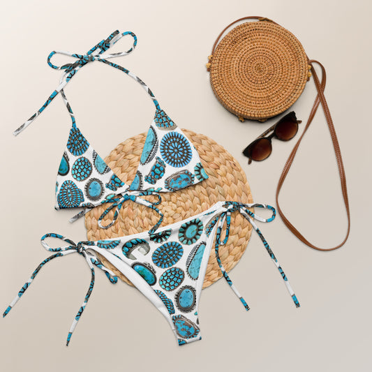 Yeehaw Turquoise Crazy String Bikini