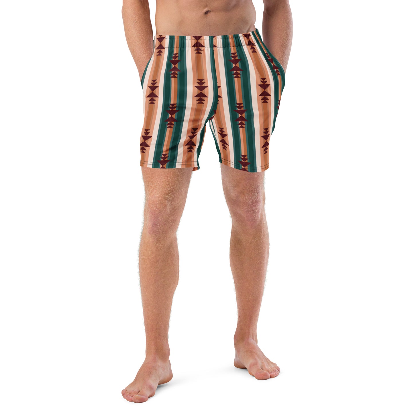 Yeehaw Cocoa Aztec Men's Swim Trunks
