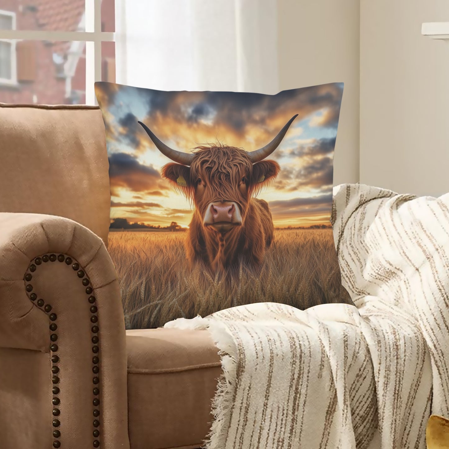 Baha Ranch Beautiful Highland Velvety Soft Pillow Case Cover Made in America