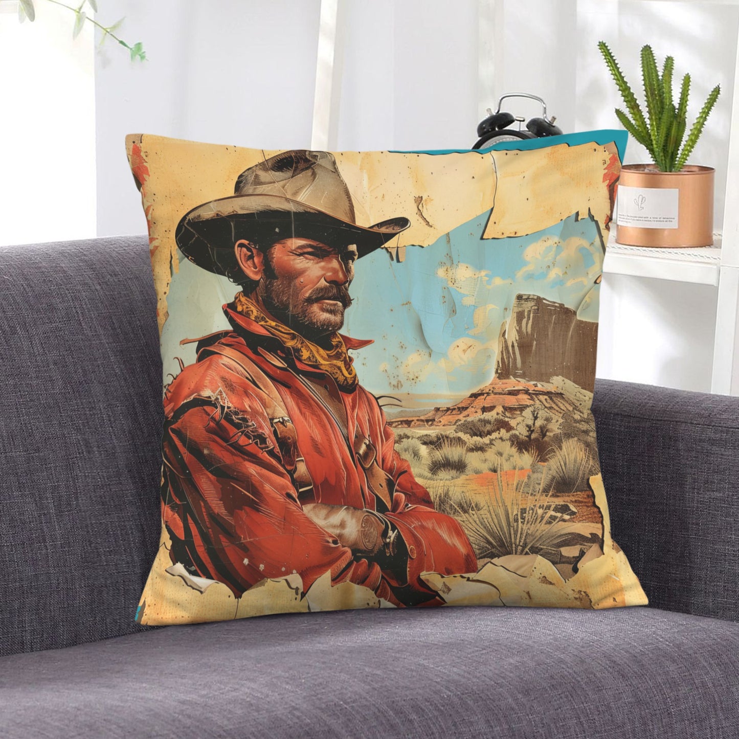 Rugged Cowboy Velvety Soft Pillow Case Made in America