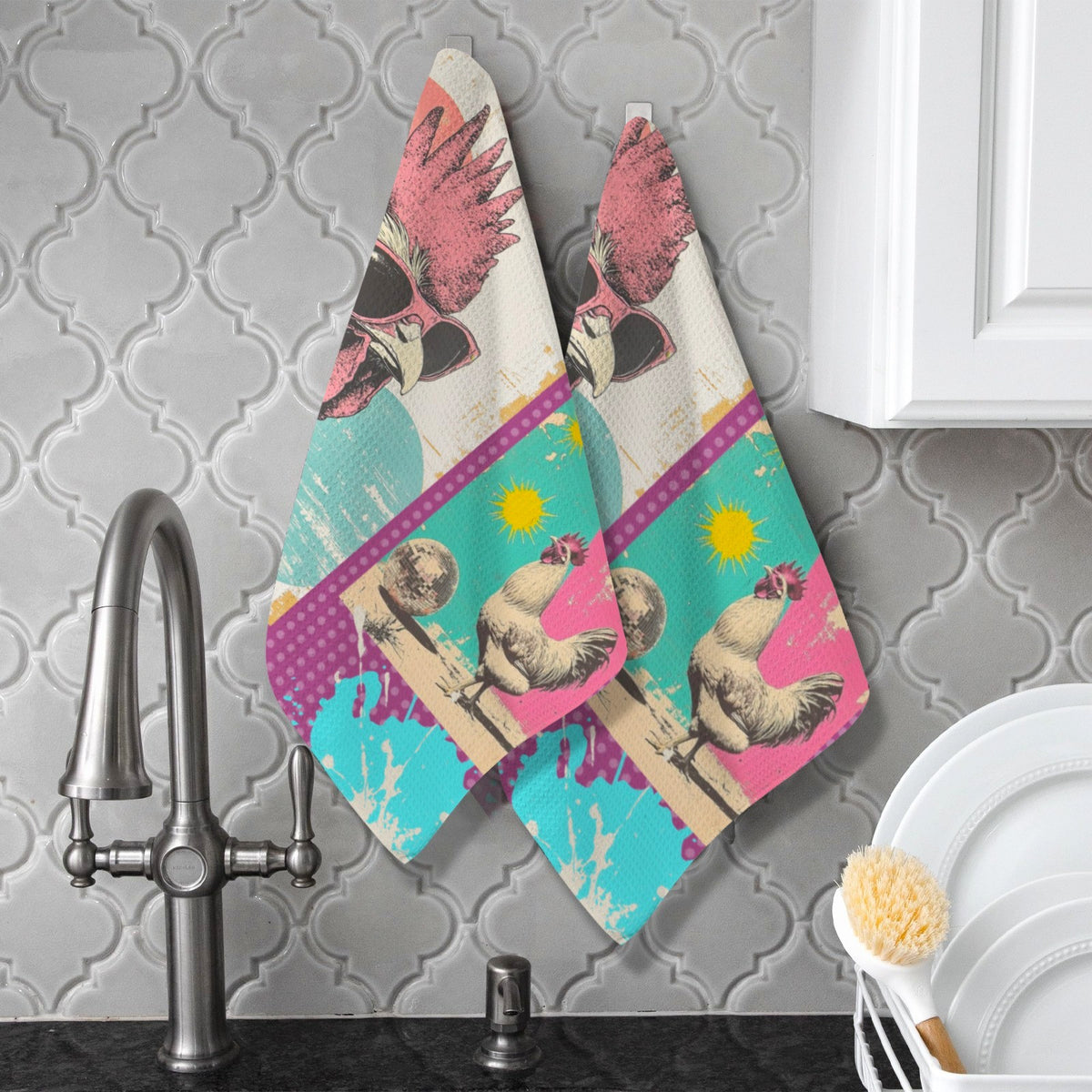 Baha Ranch Set of 2 (same) Chicken Days Kitchen Towels Made in America