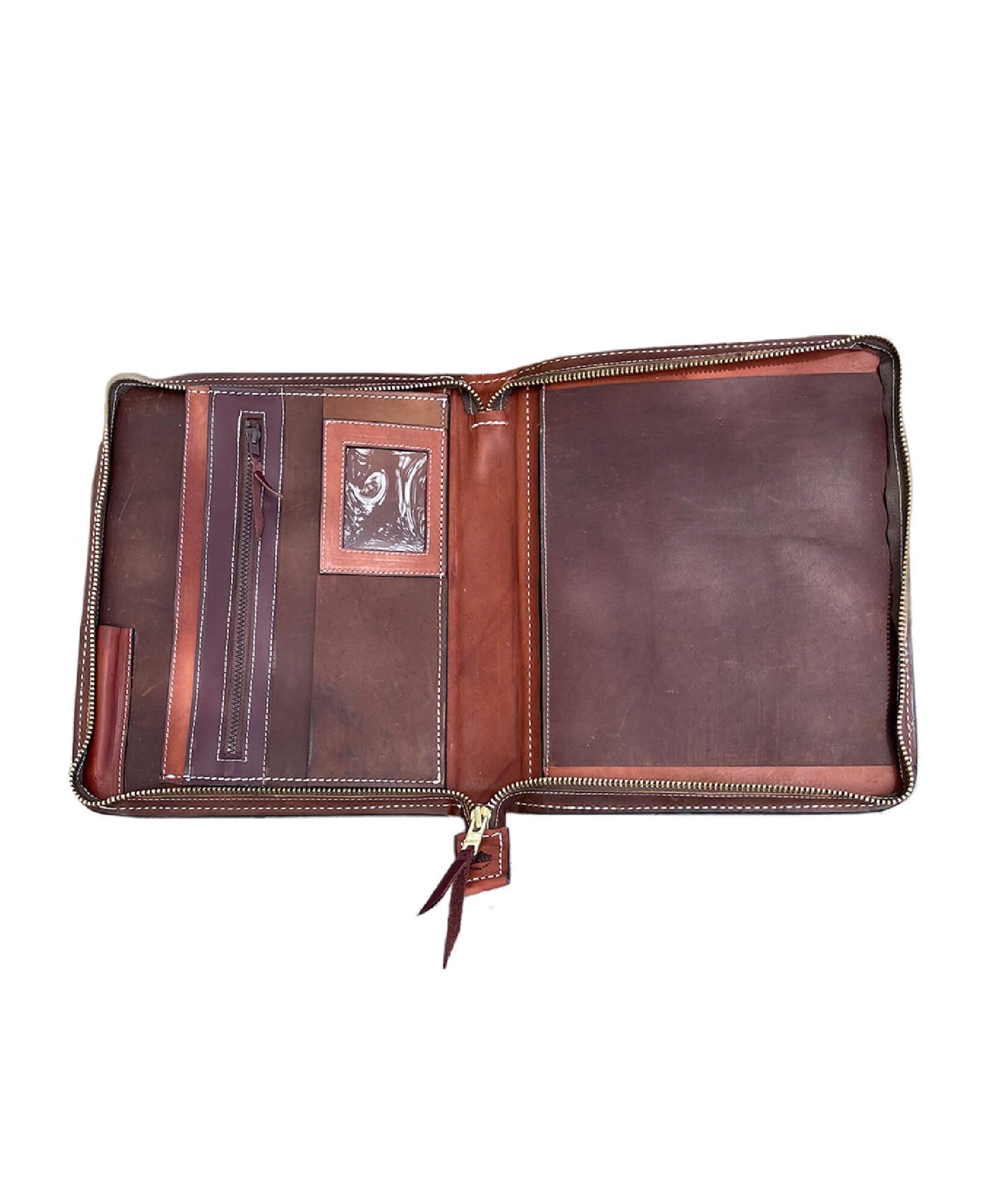Alamo Saddlery #5 Cowboy Briefcase toast leather snowflake tooling