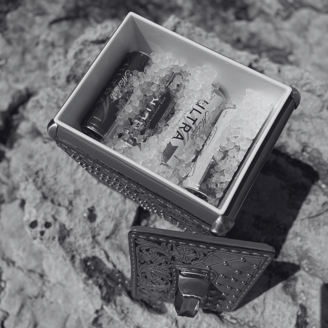 Alamo Saddlery Retro Rodeo White Cooler- Toast Cowboy Stitch