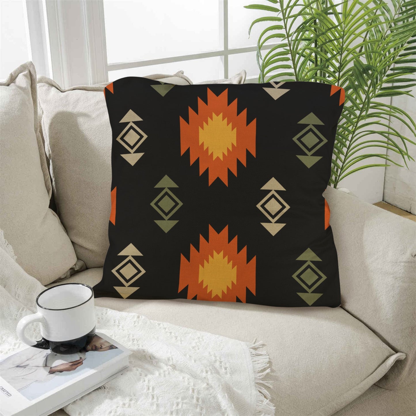Black Aztec Pillow Case Made in America