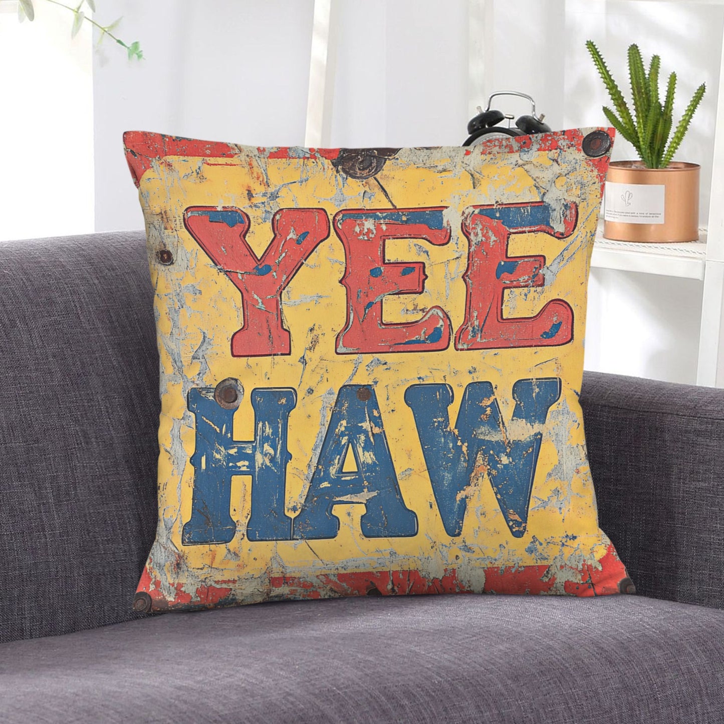 Baha Ranch YEEHAW Vintage Western Velvety Soft Pillow Case Made in America