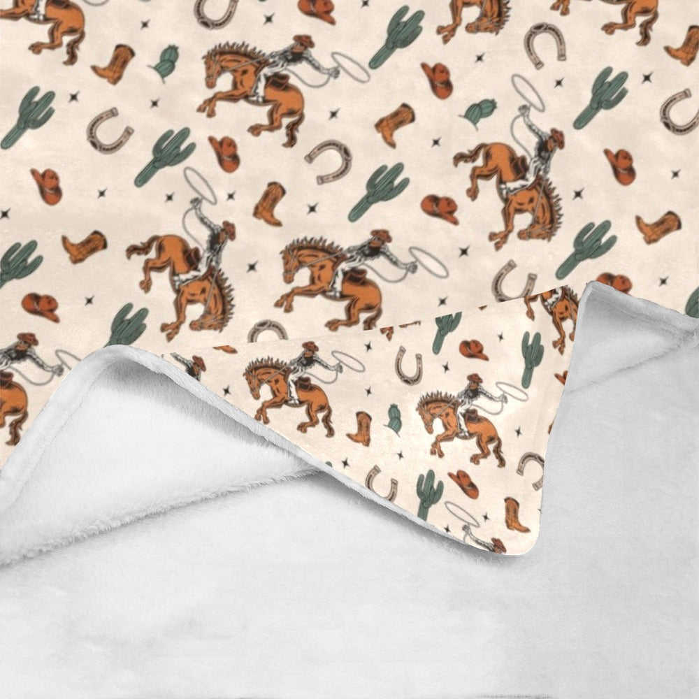 Rodeo Cowboy Throw Blanket Ultra-Soft Micro Fleece Blanket 60" x 80" Made in America