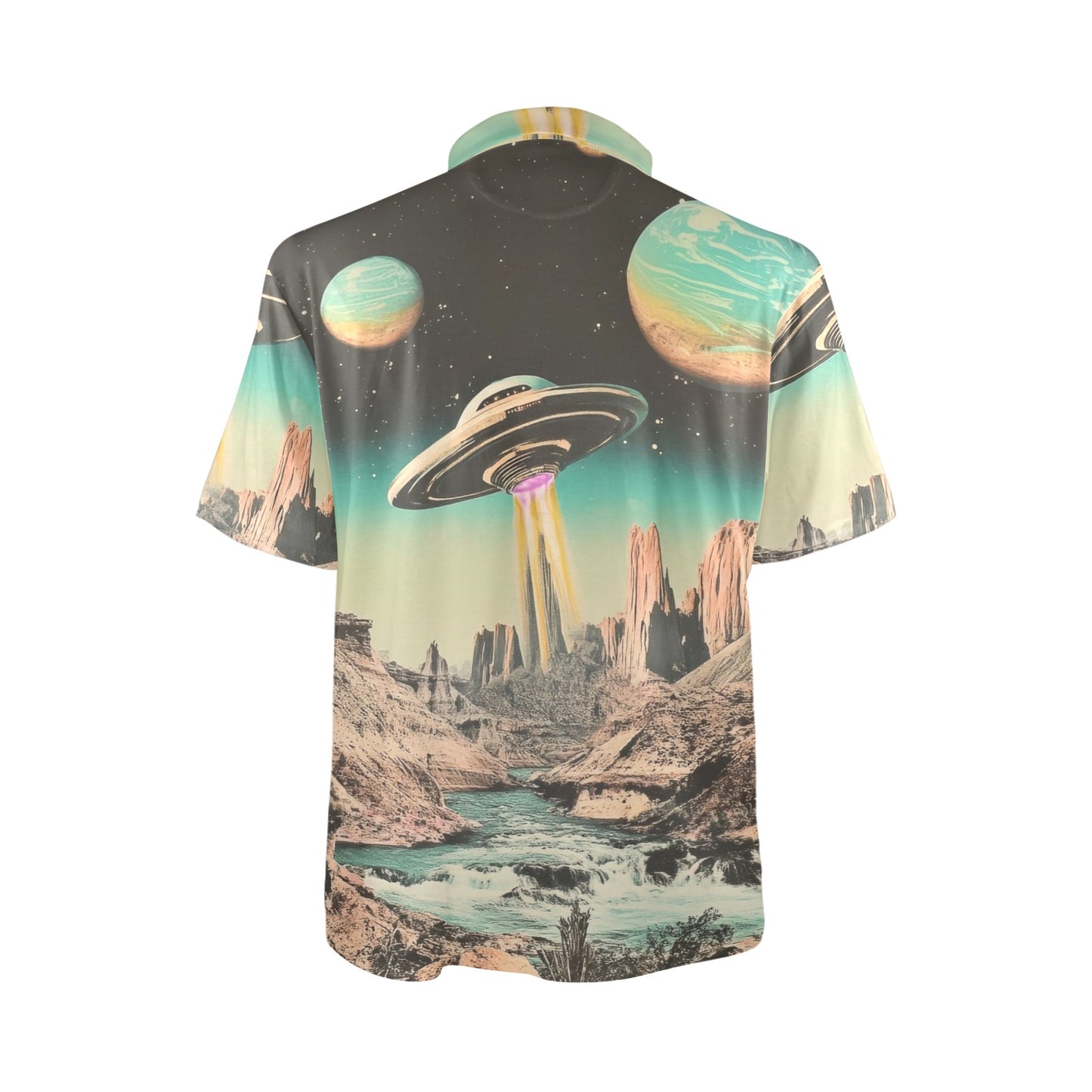 Baha Ranch Retro Pop Western Space Cowboy Polo Shirt