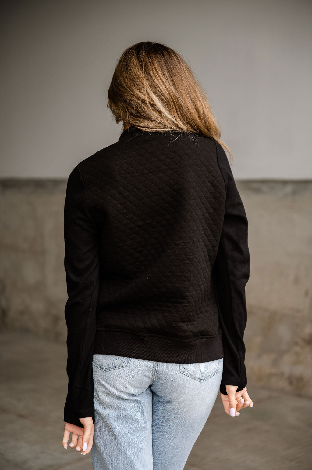Ampersand Avenue Quilted Bomber - Black