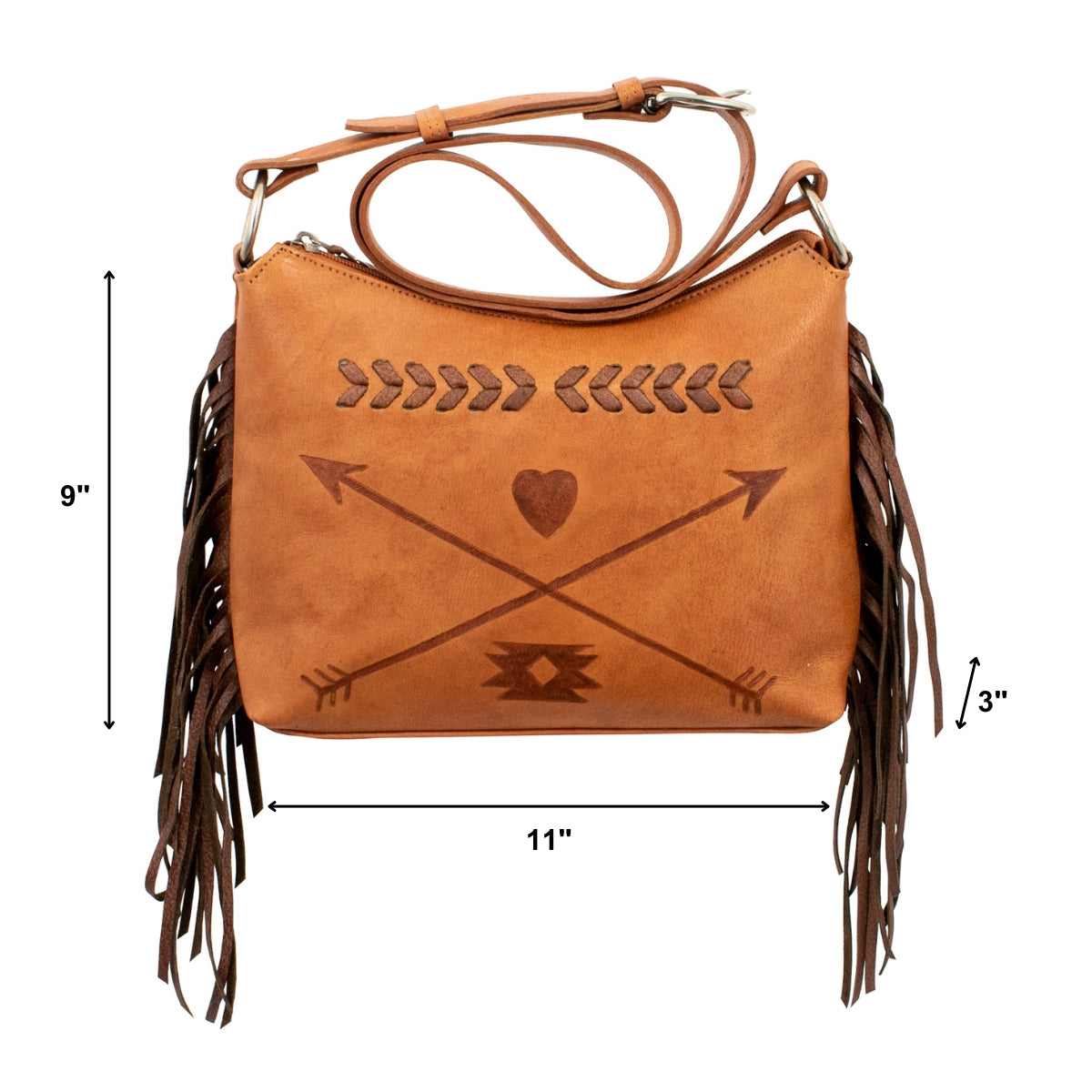 American West Handbags Friendship Arrows Zip-Top Shoulder Bag choice of colors