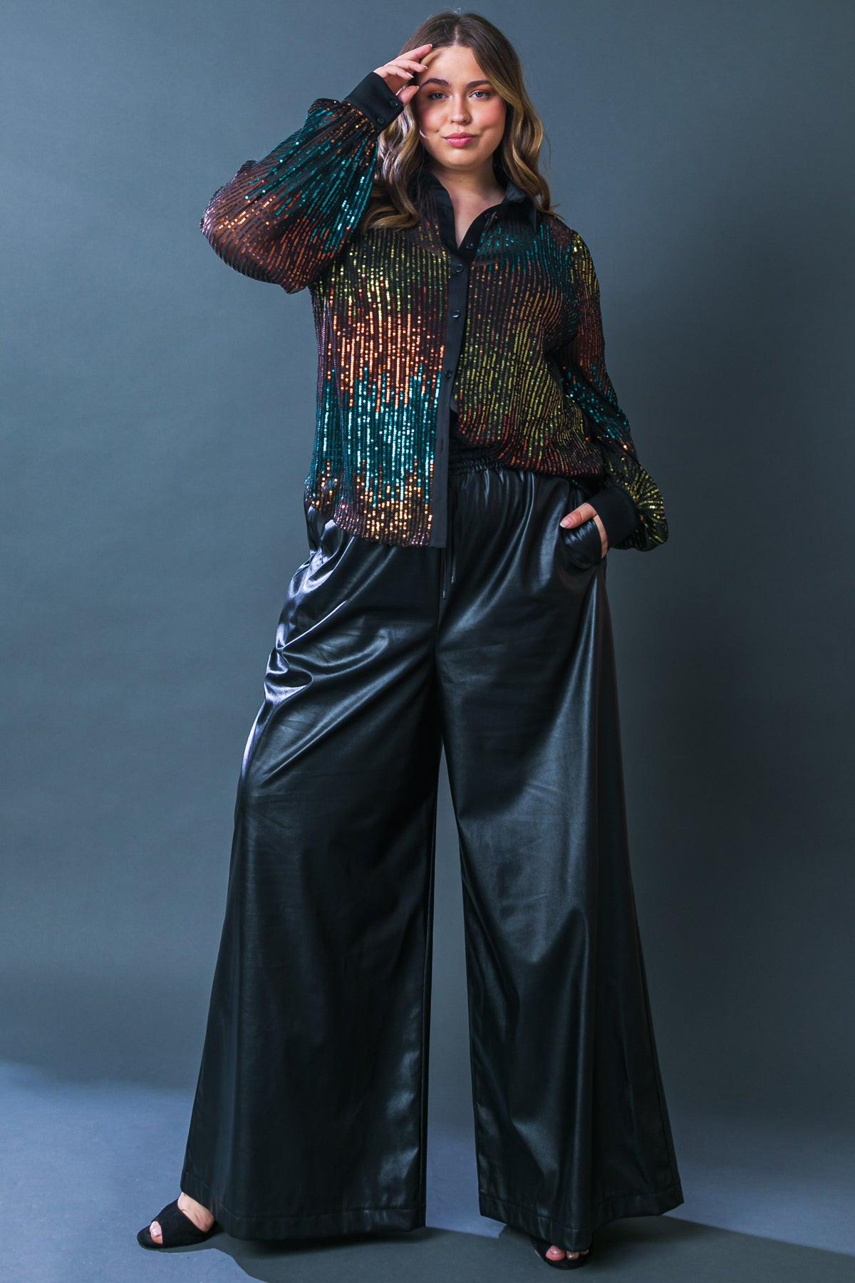 Flying Tomato Cause A Commotion Sequin Blouse