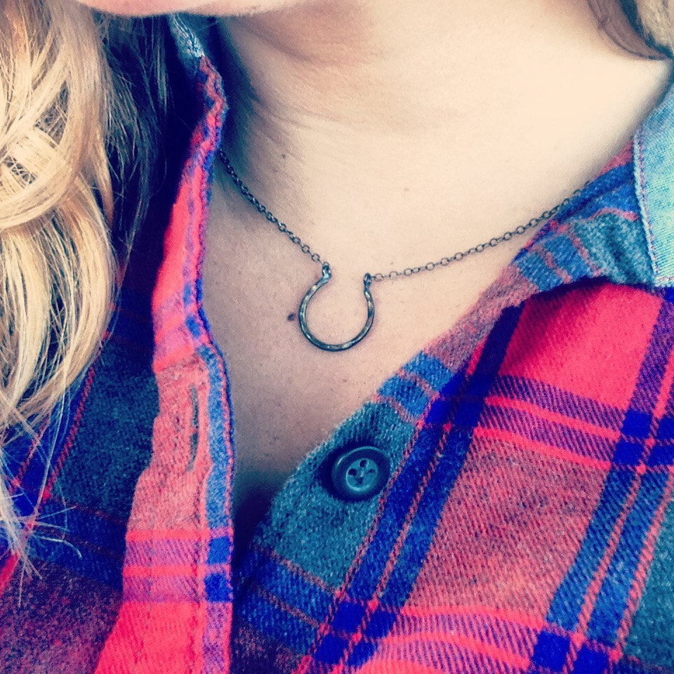 Lucky Horseshoe Charm Necklace by Jennifer Cervelli Jewelry