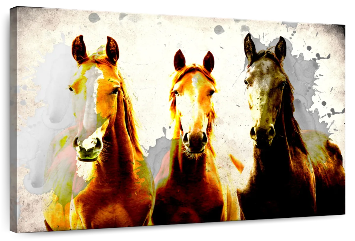Three Horse Heads Wall Art choice of styles