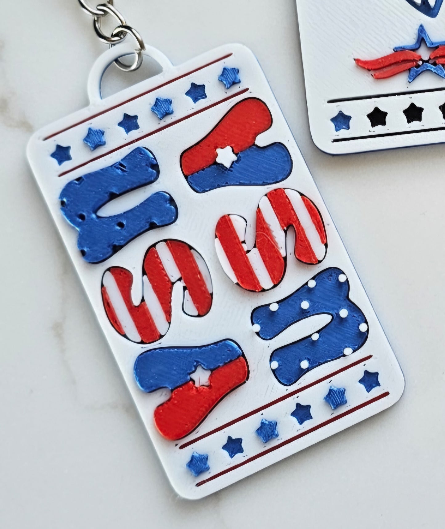 Patriotic Keychain - choice of styles - 3D Print USA - Made in America