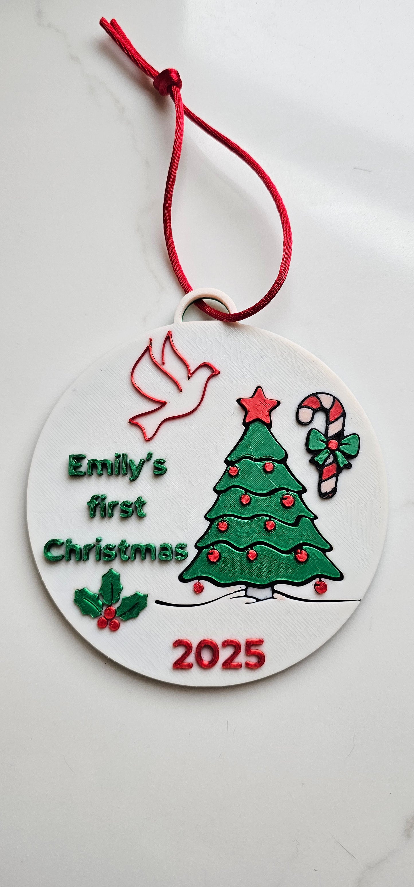 3D Print Personalized First Christmas Baby Child Gift Favor Ornament