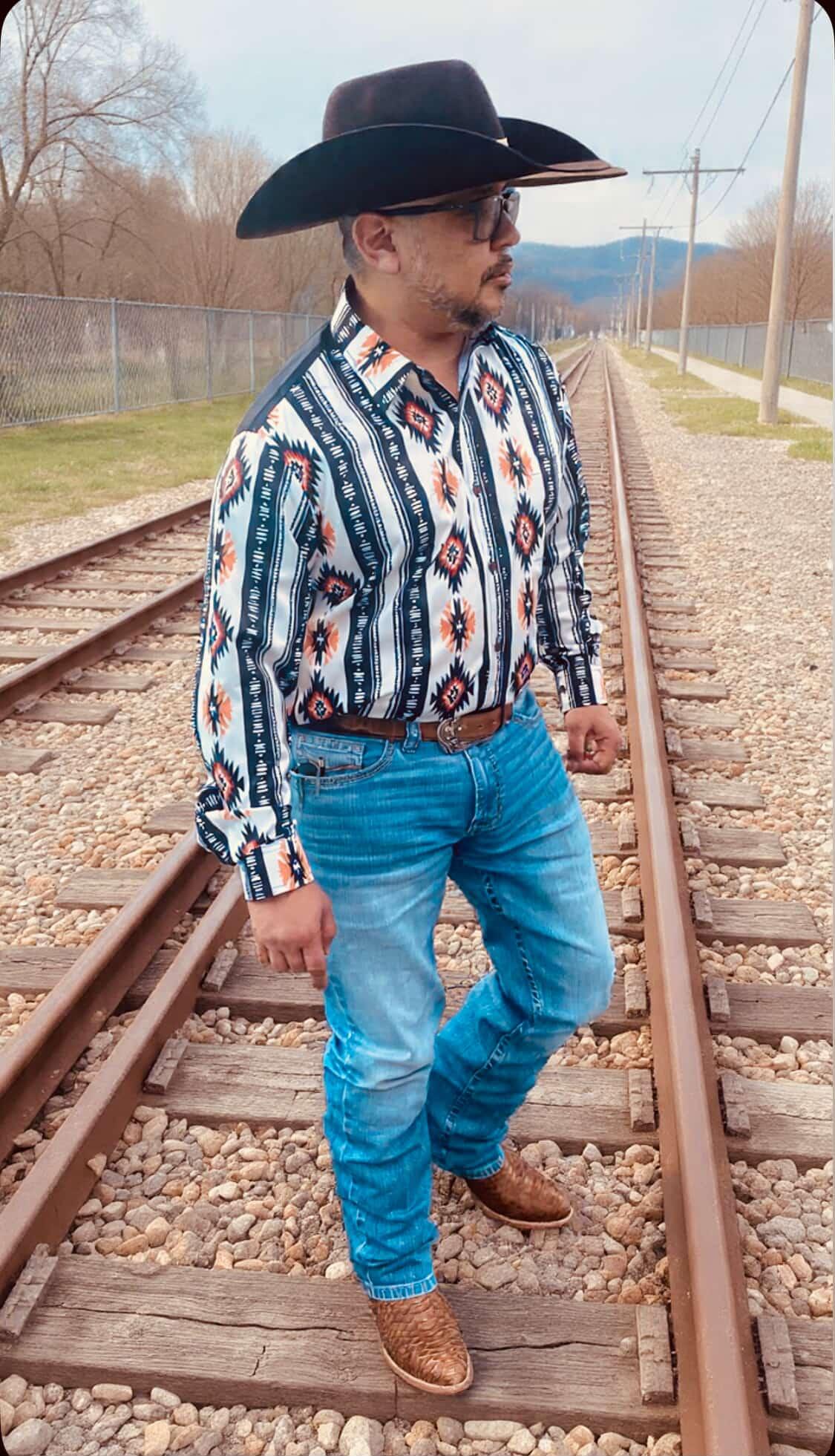 Colores De Mexico Mariachi Aztec Button Up Shirt