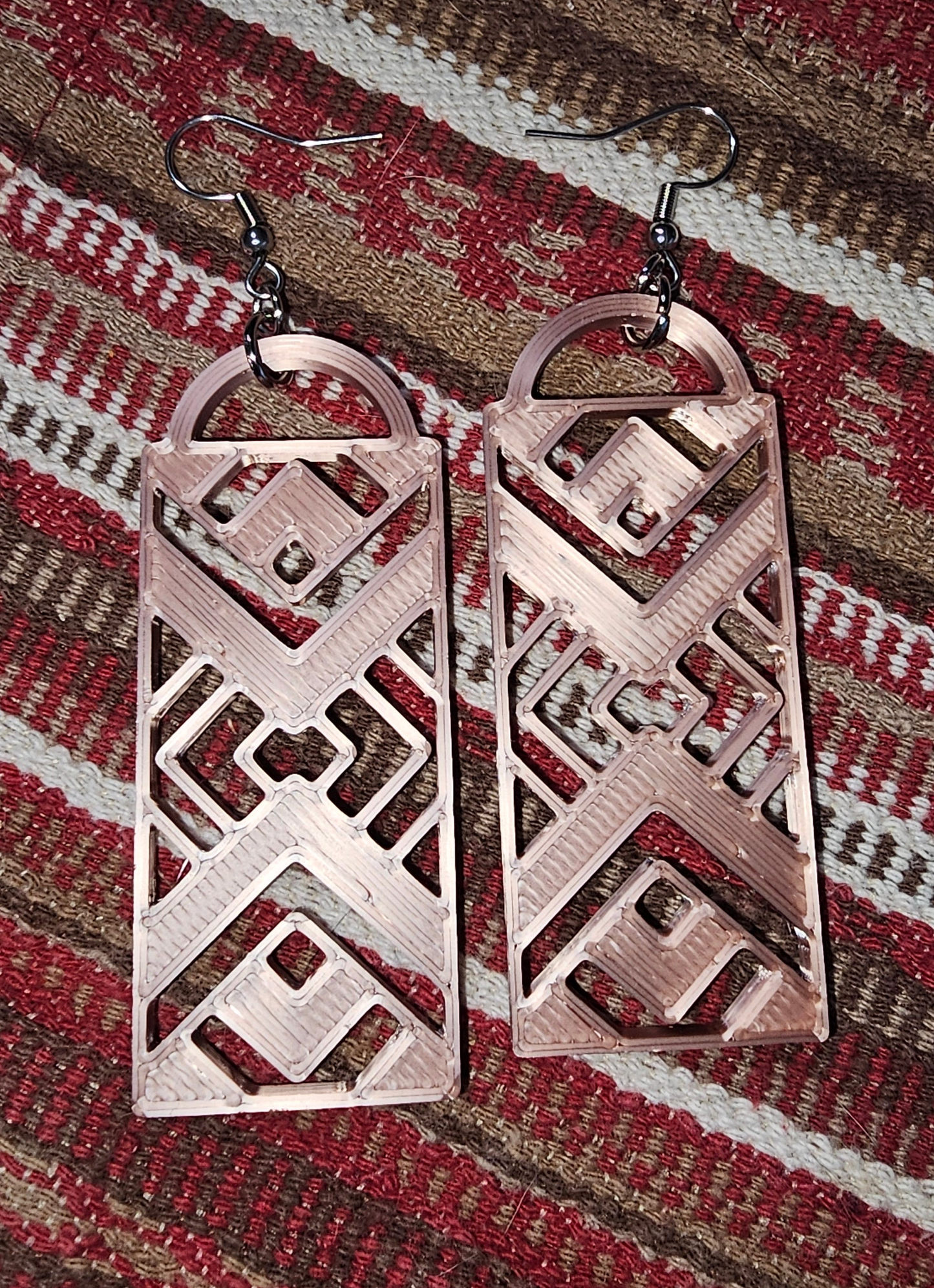 3D Print Southwest Aztec Western Earrings Made in America choice of colors