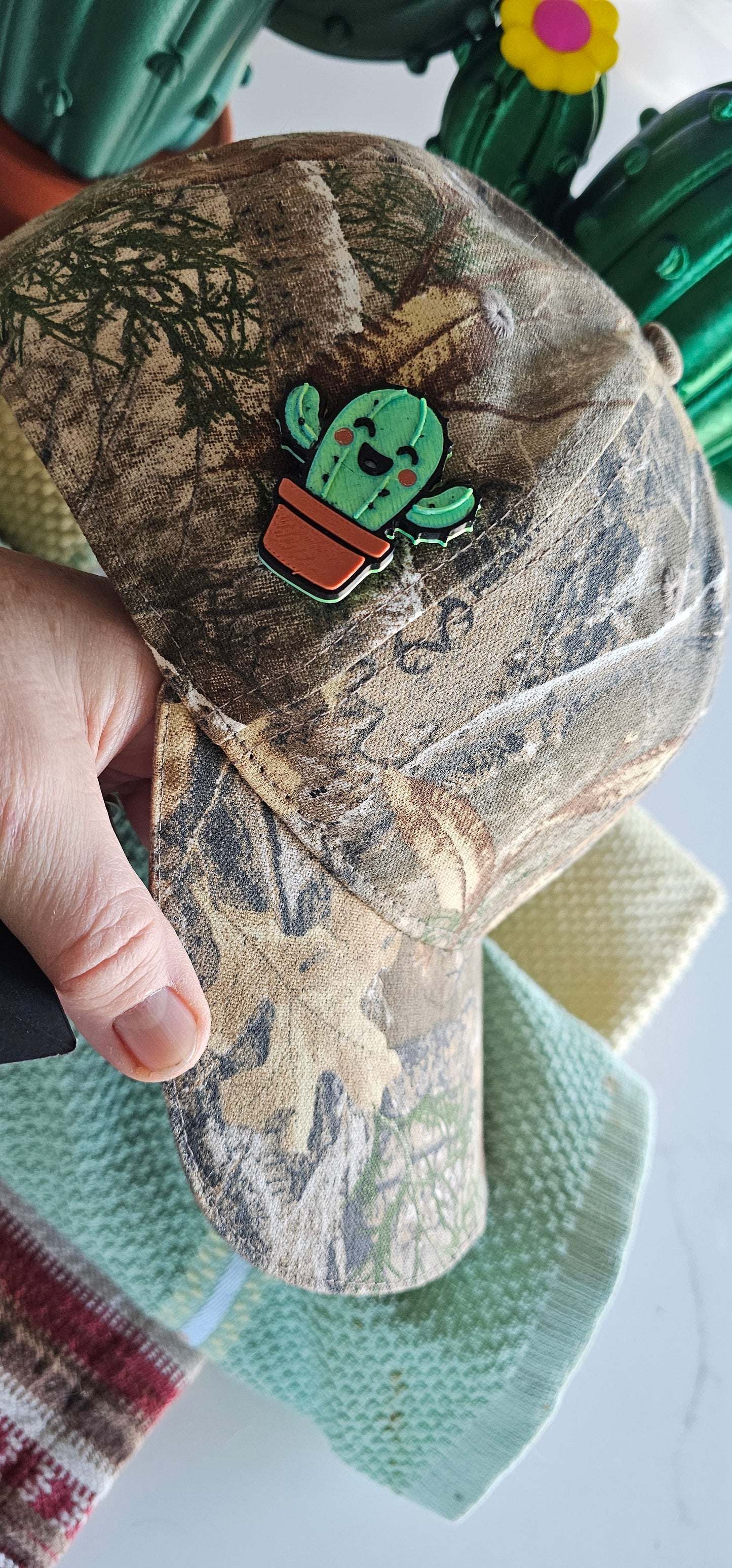 3d Happy Cactus Hat Pin