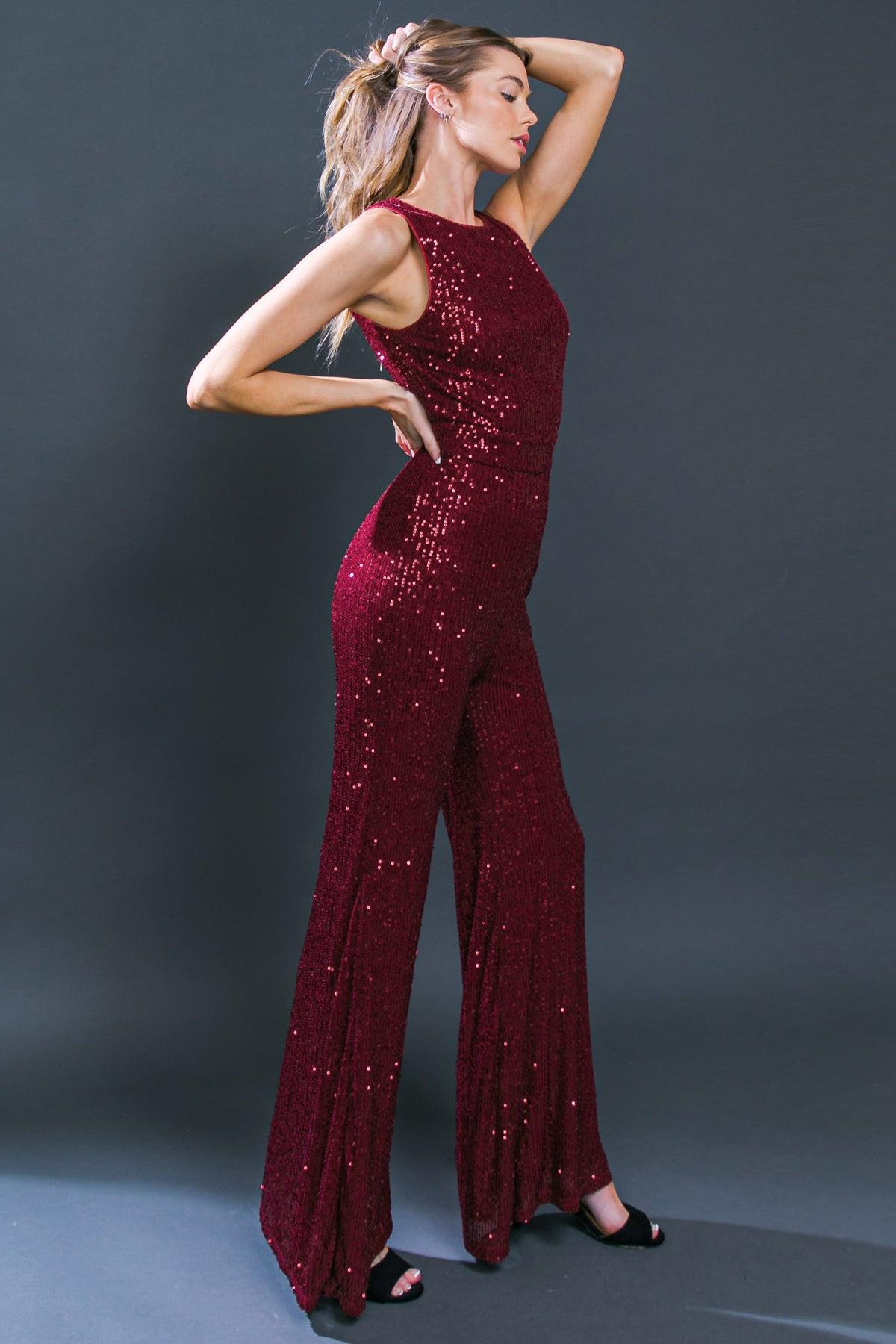 Flying Tomato Divine Wanderings Sequin Jumpsuit