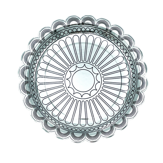 Silver Concho Paper Scalloped Dinner Plate (Set of 8)