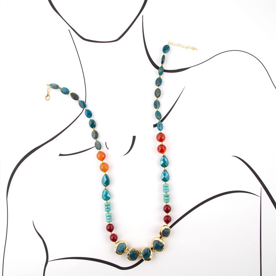 Turquoise Ambrosia Multi-Stone Long Necklace