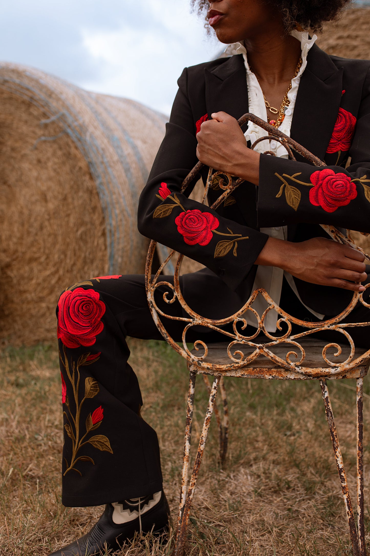 Rodeo Quincy Black Rose Pant