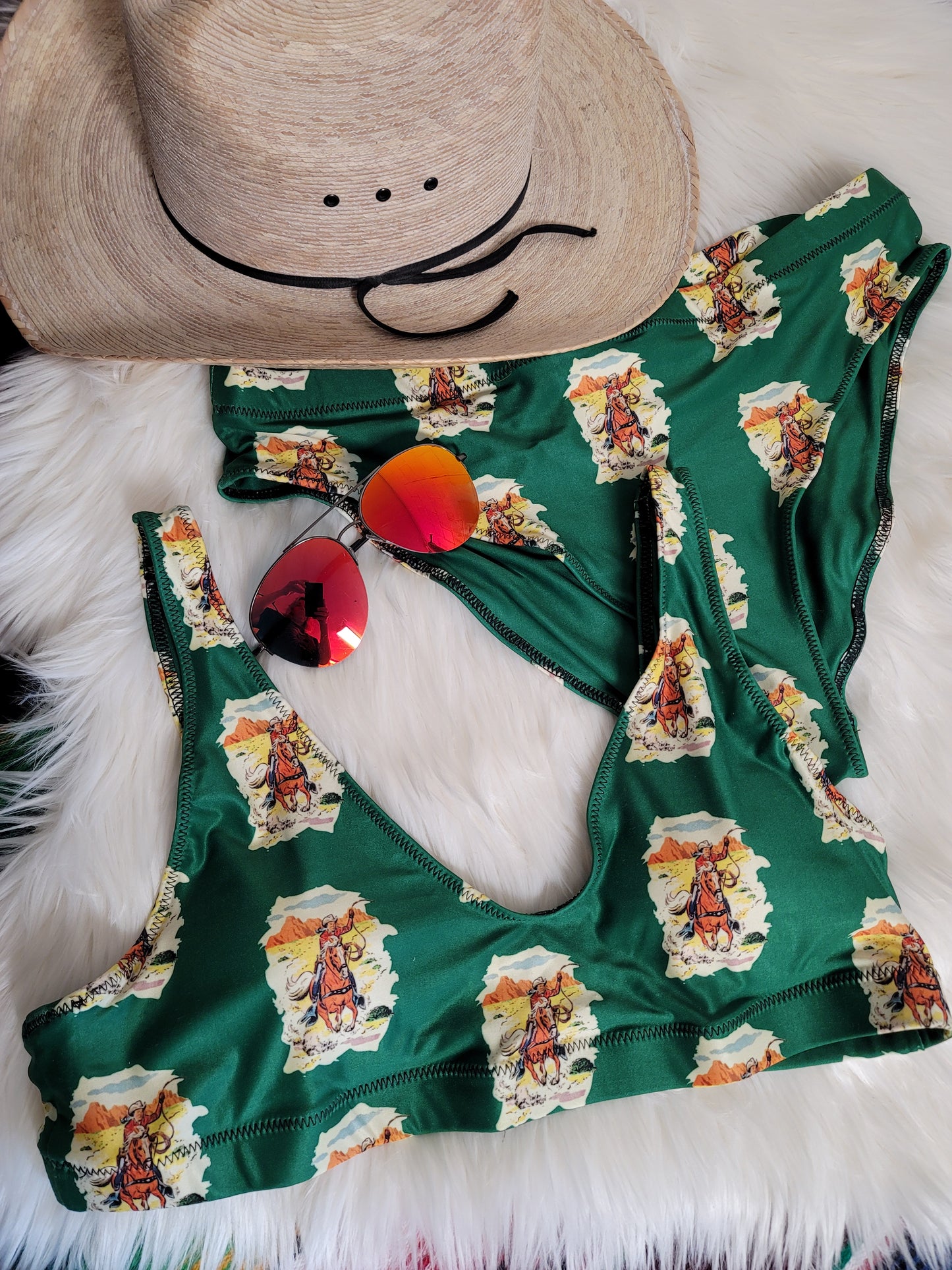 Yeehaw Ride 'Em Cowboy Bikini - #bk, #swimmingsuit, beach, bronco, cowboy, ride 'em, ride em cowboy, swimming, swimsuit - - Baha Ranch Western Wear