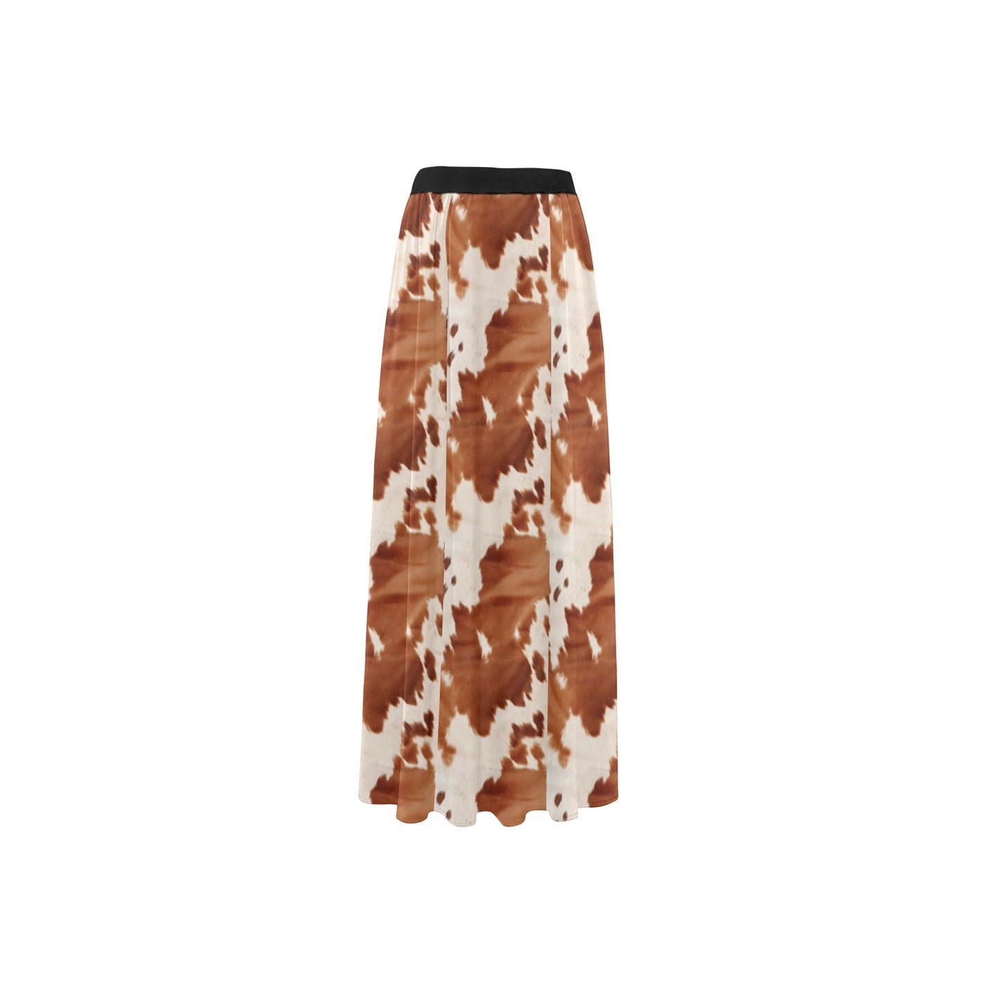 Brown Cow Print beach Maxi Skirt