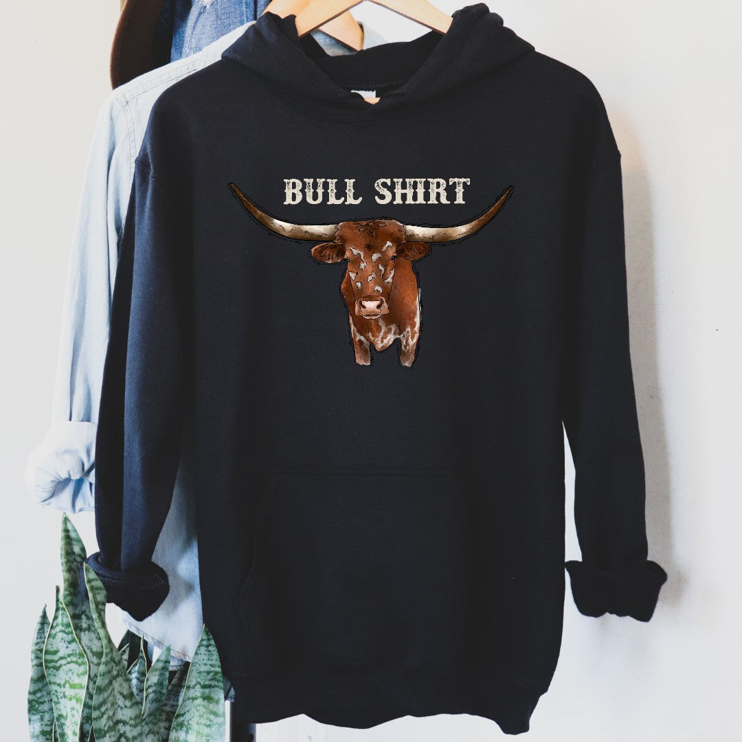 Bull Shirt Hoodie - baha ranch, black hoodie, bull, bull head, bull head tee, bull shirt, bullhead, bullheas, bulls, bullshirt, bullshit, bullshiy, cowboy, cowgirl, hoodie, hoodies, longhorl cow, longhorn, longhorn bull, longhorn cow, longhorn hoodie, longhorn tee, longhorna, longhorns, southwestern, unisex, unisex hoodie, western - - Baha Ranch Western Wear
