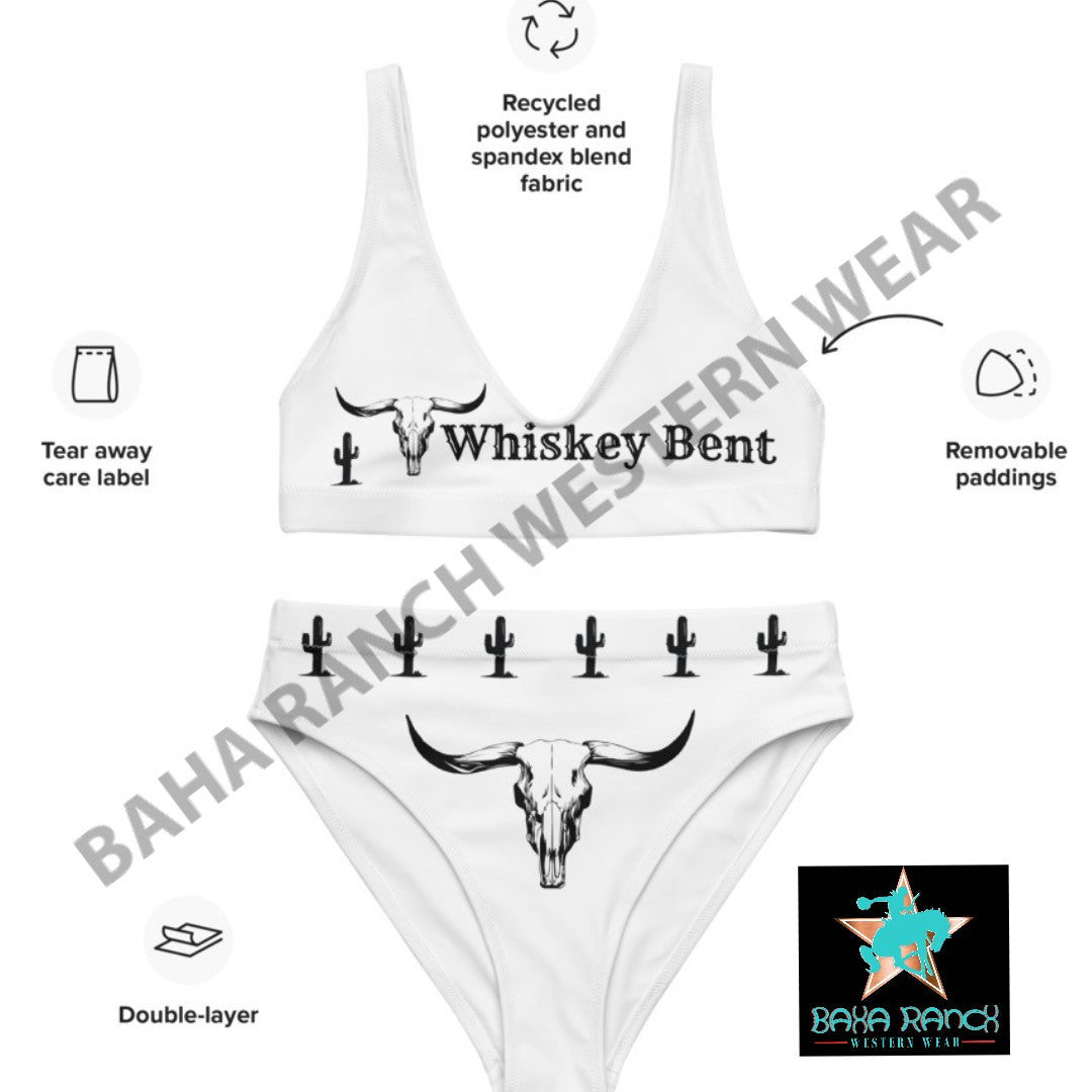 Yeehaw Whiskey Bent Hell Bound Bikini - #bk, beach, beachwear, bent, bikini, bikini bottom, bull head, bullhead, cactus, cactus print, hell bound, swim, swimming, swimsuit, swimwear, whiskey, whiskey bent - - Baha Ranch Western Wear
