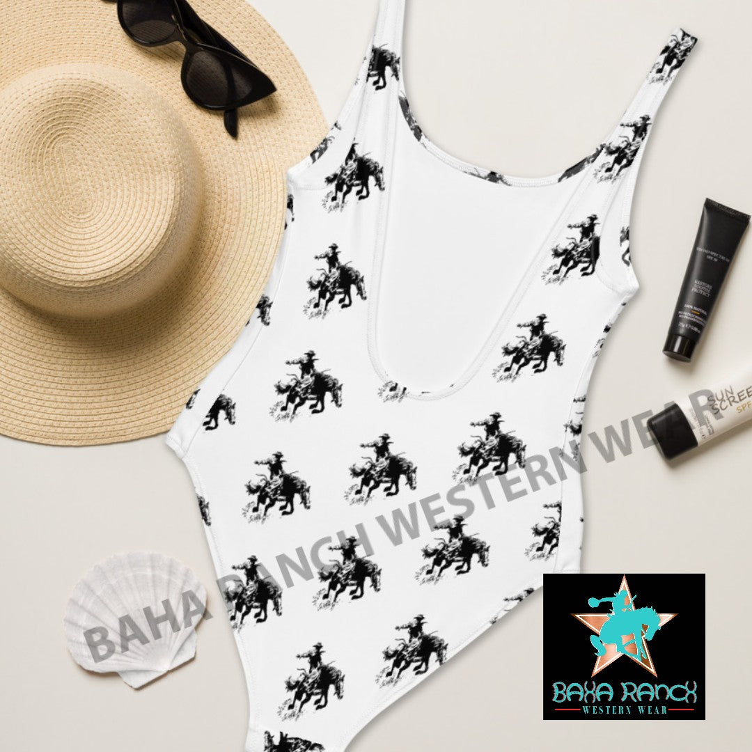 Yeehaw Rodeo Cowboy One Piece Swim Suit - #op, #swim, #swimming, #swimmingsuit, #swimmingsuits, #swimsuit, #swimsuits, #swimwear, #westernswimsuit, beach, bronc, cowboy, one piece, onepiece, rodeo, swim suit, swim suits, swim waer, swim wear, swimming suit, swimming suits, swimsuts, swimwaer, white swimsuit - - Baha Ranch Western Wear
