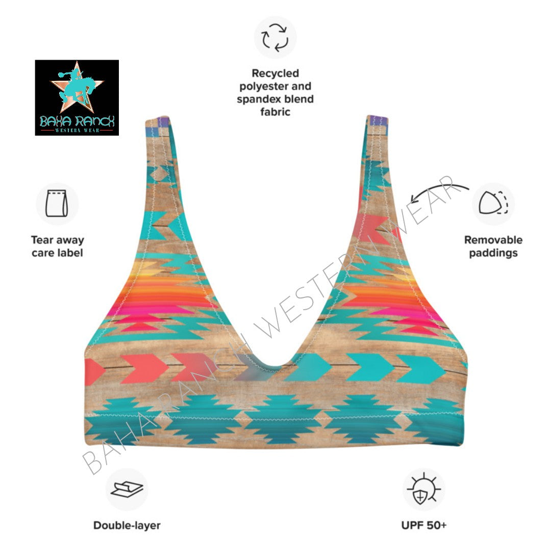 Yeehaw Southwest Aztec Bikini Top - #bktop, #swimming, #swimsuit, #swimwear, aztec, bikini, bikini top, southwest - - Baha Ranch Western Wear