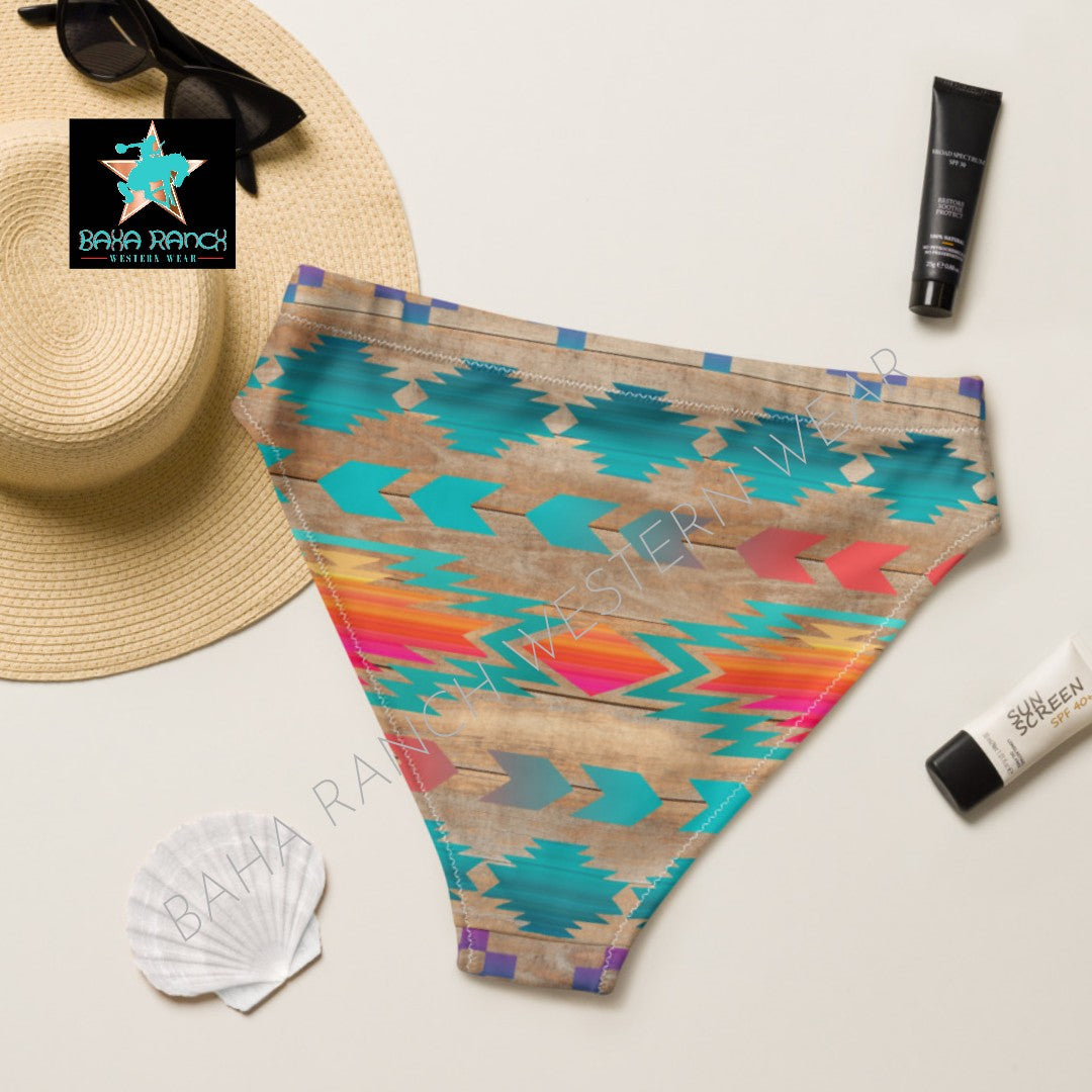READY TO SHIP Yeehaw Southwest Aztec Bikini Bottom SIZE LARGE - aztec, aztec design, aztec print, aztecprint, bikini, southwestern print, southwestern style - - Baha Ranch Western Wear