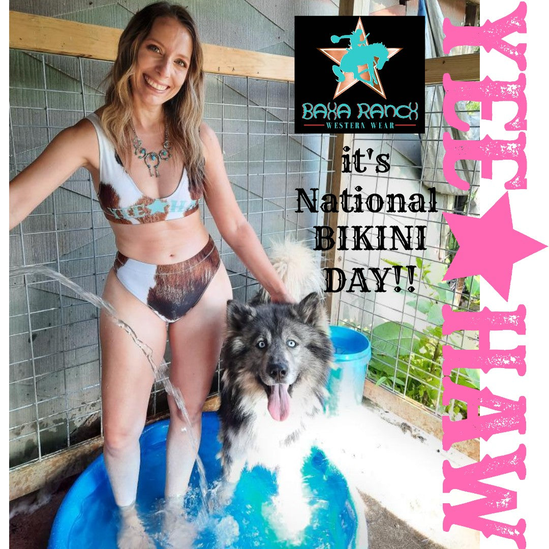 Yeehaw Brown Cow Print Bikini - #bk, #swimmingsuit, #swimsuit, bikini, bikini swim suit, bikini swim wear, cow print, cow print bikini, cow prints, cowgirl, Cowprint, southwestern, swi, swim, swim suit, swim suits, swim waer, swim wear, swim wera, swimming, swimming suit, swimming suits, swimmingsuits, swimsuits, swimsuts, swimwaer, swimwear, western, white sweatshirt, yee, yee haw, yeeehaw print, yeehaw, yeehaw print, yeehaw swimsuit - - Baha Ranch Western Wear