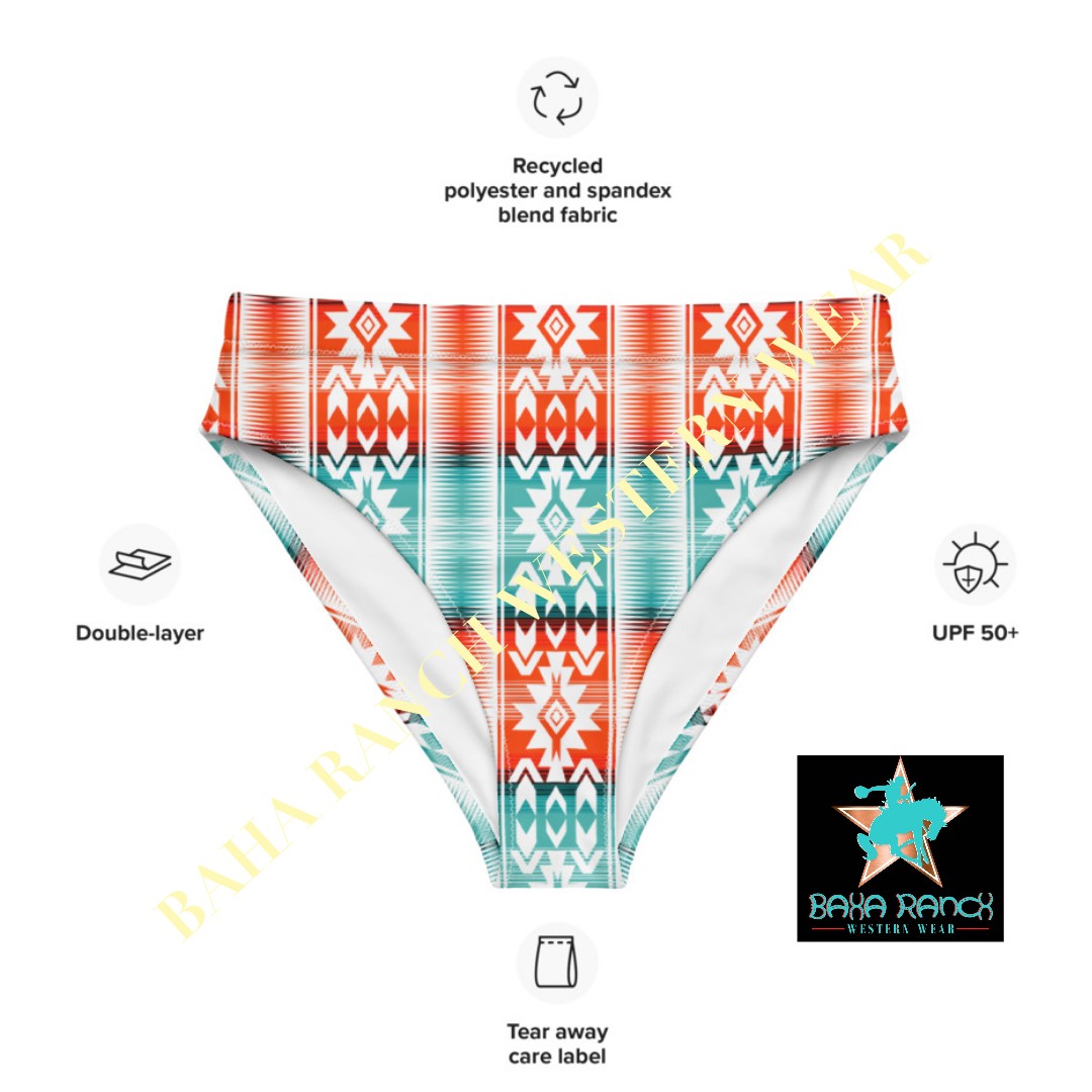 Yeehaw Aztec Print Bikini Bottom - #bkbottom, #swimming, #swimsuit, aztec, aztec print, bikini, bikini bottom - - Baha Ranch Western Wear