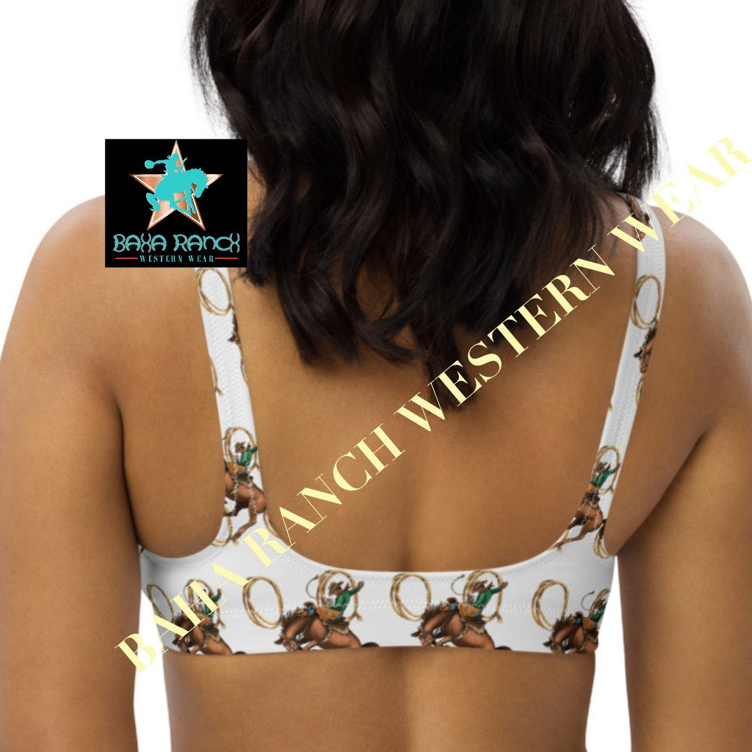 Yeehaw Rope & Ride Bikini Top - #bktop, #swimming, #swimsuit, beach, bikini, bikini set, bikini top, bronc, ride, rope, rope & ride - - Baha Ranch Western Wear